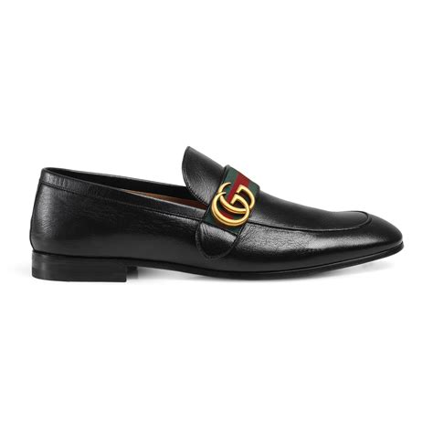 leather loafer with double g and web